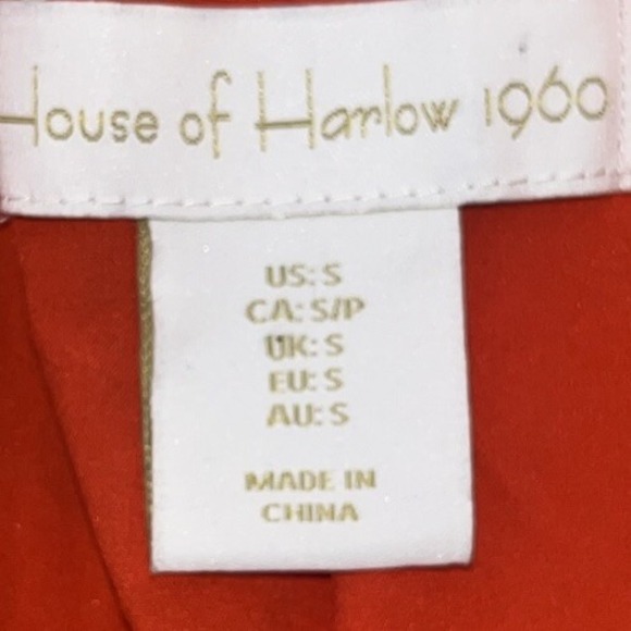 House of Harlow 1960 Faux Leather Jacket Orange NWT Small Double Breasted Blazer - Picture 4 of 11